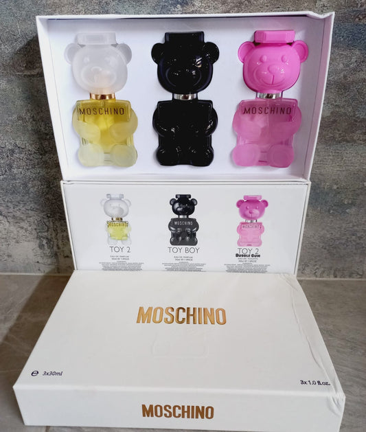 Moschino Gift Set 2x 30ml Ladies 1x 30ml Mens